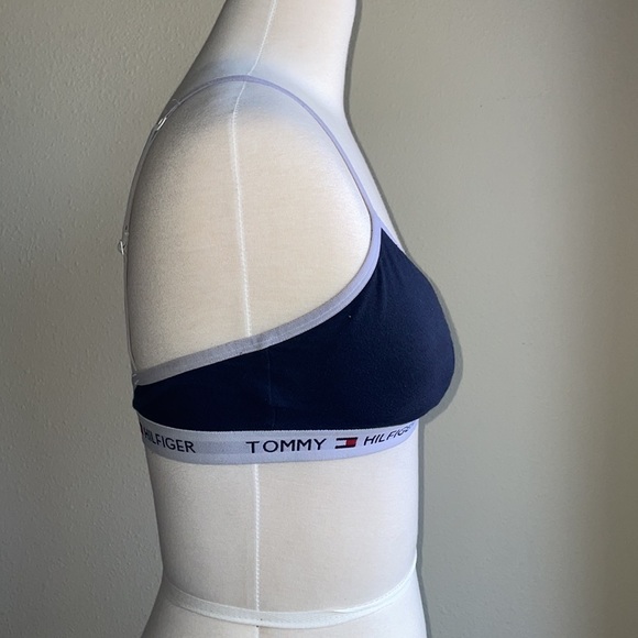 TOMMY HILFIGER navy bra with logo band adjustable straps in women’s size medium - Picture 5 of 7